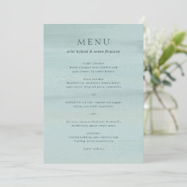 Menú Boda elegante con acuarela verde moderna