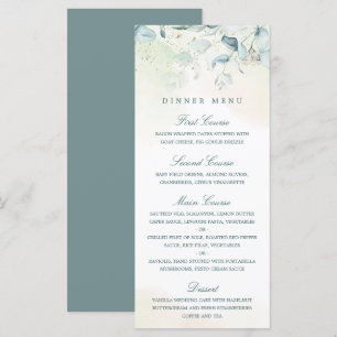 Menú Boda elegante con eucalipto y vegetación