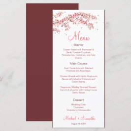 Menú Boda elegante de flor de cerezo
