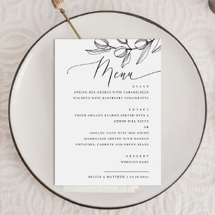 Menú Boda Elegante de Guión de Olivo   Botánico italian