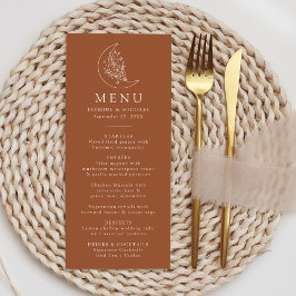 Menú Boda elegante de la Luna y las Estrellas Terracott