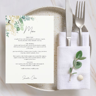 Menú Boda elegante de magnolia y eucalipto