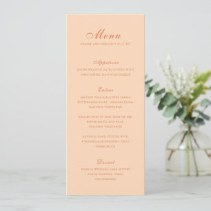 Menú Boda elegante de melocotón clásico