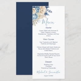 Menú Boda elegante de rosa azul y marfil