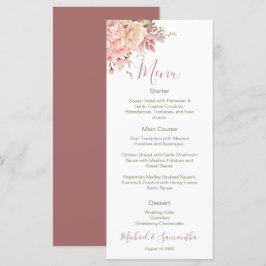 Menú Boda elegante de rosa rosa y marfil