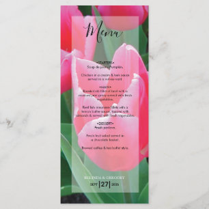 Menú Boda elegante de tulipanes rosados