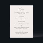 Menú Boda elegante gris tradicional<br><div class="desc">Menú de boda de estilo tradicional con un diseño simple y elegante con sus nombres en una fuente serif grande.</div>