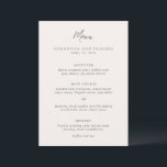 Menú Boda elegante gris tradicional<br><div class="desc">Menú de boda de estilo tradicional con un diseño simple y elegante con sus nombres en una fuente serif grande.</div>