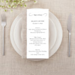 Menú boda, elegante guión Minimalista Alto<br><div class="desc">Este diseño sencillo y elegante presenta un diseño minimalista resaltado con un guión elegante. Agregue su información utilizando el formulario de plantilla. La Herramienta de diseño se puede utilizar para acceder al menú de edición avanzado,  donde puede cambiar el tipo de letra,  los colores y el diseño del texto.</div>