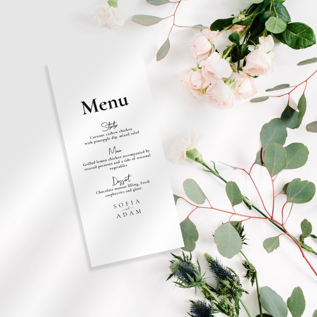 Menú Boda elegante Minimalista blanca (Subido por el creador)