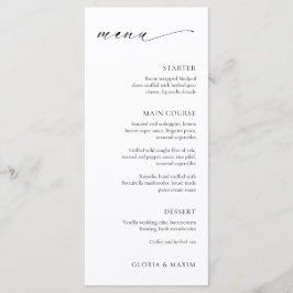 Menú Boda elegante minimalista moderna