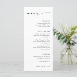 Menú Boda elegante minimalista moderna