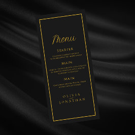 Menú Boda elegante Minimalista negra