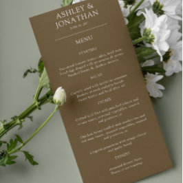 Menú Boda Elegante Moderno y Simple Elements