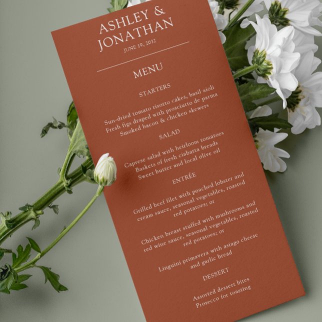 Menú Boda Elegante Moderno y Simple Elements (Subido por el creador)