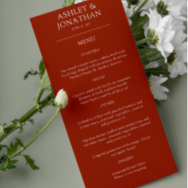 Menú Boda Elegante Moderno y Simple Elements