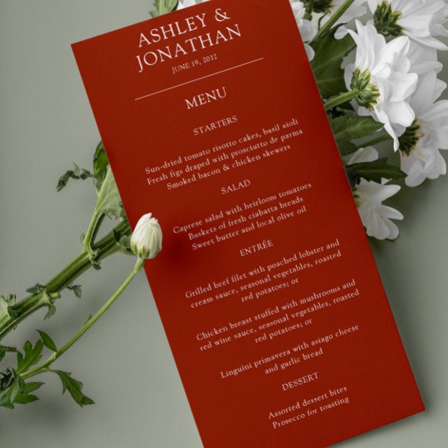 Menú Boda Elegante Moderno y Simple Elements (Subido por el creador)