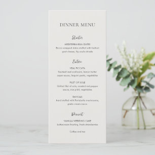 Menú Boda elegante neutral limpia