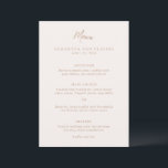 Menú Boda elegante neutral terrenal tradicional<br><div class="desc">Menú de boda de estilo tradicional con un diseño simple pero elegante con sus nombres en una fuente serif grande.</div>