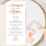 Menú Boda Elegante para cada comida, Rubor y Champ<br><div class="desc">Elegante menú con exquisitos detalles florales en acuarela, en una hermosa mezcla de melocotón, naranja, color de rosa, coral polvoriento, crema y champán. Fácil de rellenar la plantilla con su(s) nombre(s), fecha y descripción del menú. Si es necesario, puede utilizar la herramienta de edición y realizar cambios en el estilo,...</div>