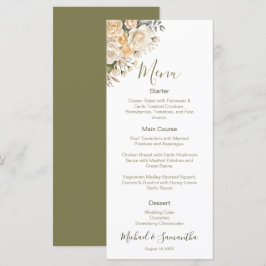 Menú Boda elegante perla blanca y rosa marfil