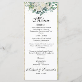 Menú Boda Elegante Rosa Blanca y Lilies