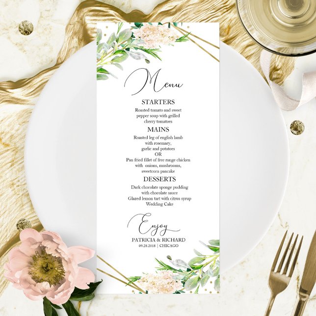 Menú boda Elegante vegetación geométrica (Subido por el creador)
