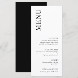 Menú Boda elegante y a la moda