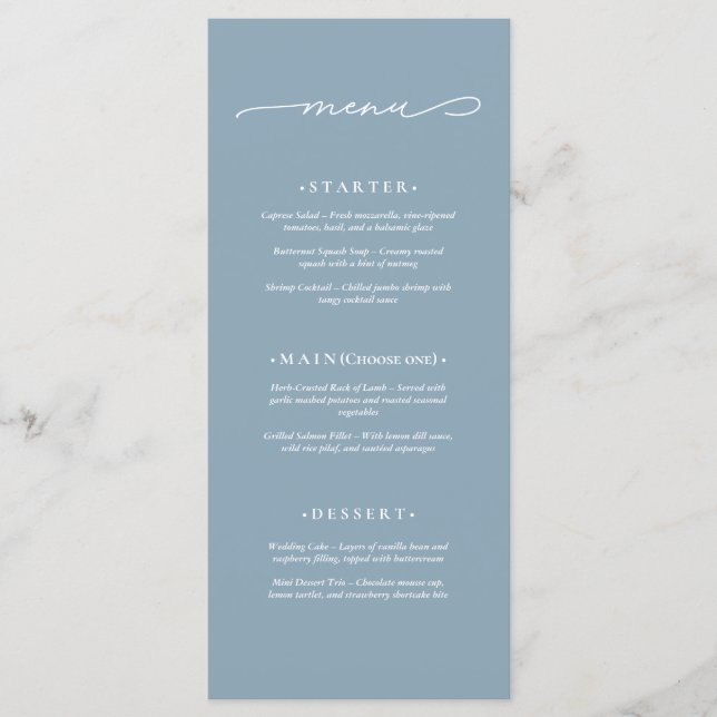 Menú Boda elegante y moderna (Anverso)