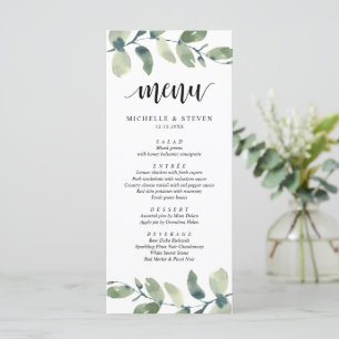 Menú Boda Elopement Cena Eucalyptus Greenery