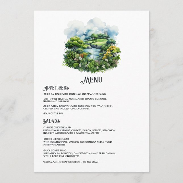 Menú Boda en Irlanda (Anverso)