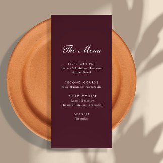 Menú Boda en Villa Toscana con Letra Burgundy