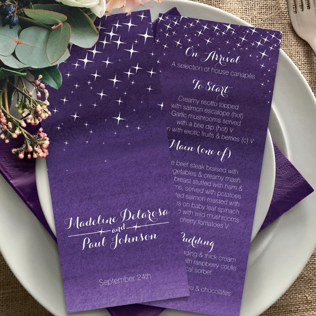 Menú boda estelar de estrellas pintadas (Subido por el creador)