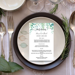 Menú boda eucalipto helechos de bosque de vegetaci