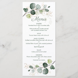 Menú Boda Eucalyptus Gold Leaves