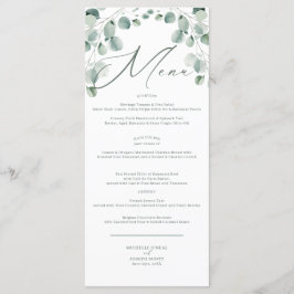 Menú Boda Eucalyptus Sage Green Watercolor