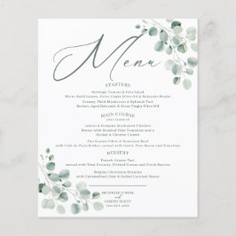 Menú Boda Eucalyptus Sage Green Watercolor