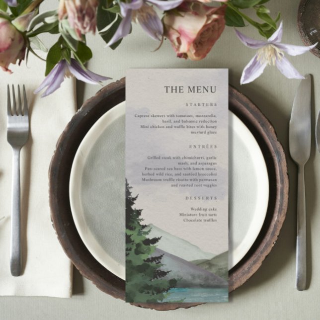 Menú Boda Evergreen de Montaña Rustica y Lago (Subido por el creador)