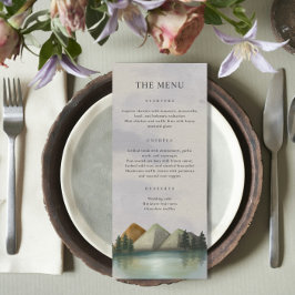 Menú Boda Evergreen de Montaña Rustica y Lago