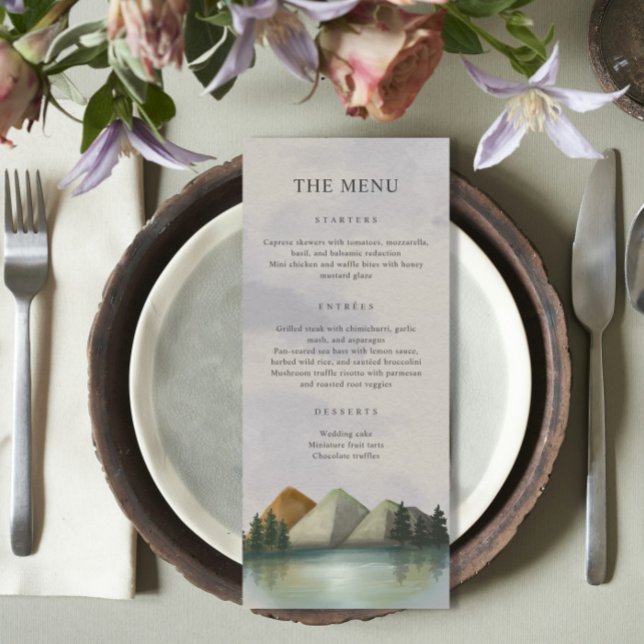 Menú Boda Evergreen de Montaña Rustica y Lago (Subido por el creador)