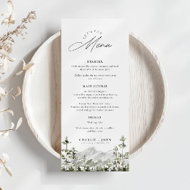 Menú Boda Evergreen Rustic Mountain Forest Boho