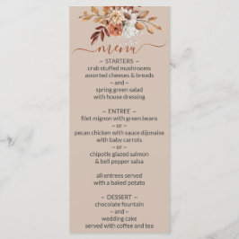 Menú Boda Fall Floral Bouquet Taupe