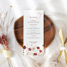 Menú Boda Fall Wildflowers