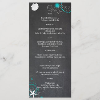 Menú Boda festiva en la playa de Chalkboard