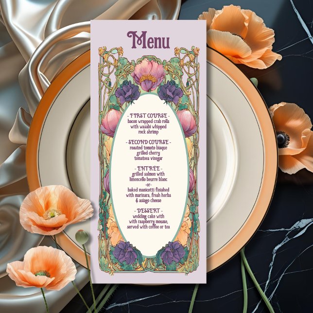 Menú Boda floral Art Nouveau (Subido por el creador)