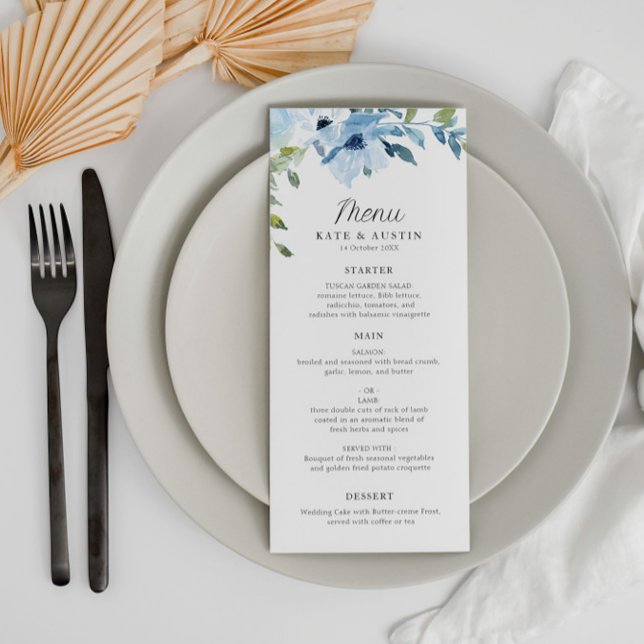 menú boda floral azul claro (Subido por el creador)