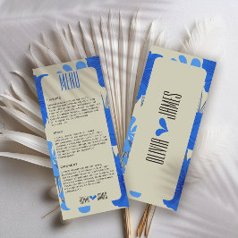 Menú Boda floral azul romántico