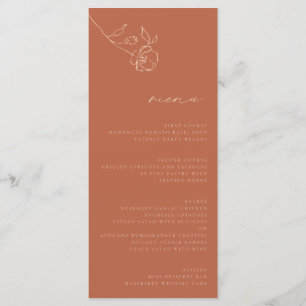 Menú Boda floral Bella Artes de la piel de óxido mínimo