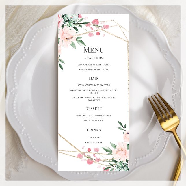 Menú Boda floral blanco y rosa (Subido por el creador)