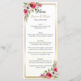 Menú Boda floral bohemio
